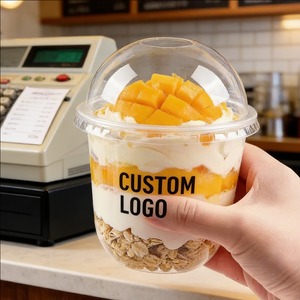 ถ้วยพลาสติกใส่ของหวานแบบใช้ครั้งเดียวพร้อมฝาปิด ขนาด 5 ออนซ์ 14 ออนซ์ วัสดุ PET ปิดผนึกได้ ผลิตตามสั่งสำหรับของหวาน - Product Image 6