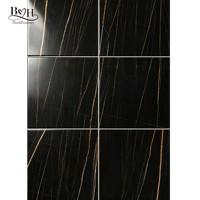 Collection de carreaux en marbre noir et or multi-tailles, style Sahara, pour murs et sols intérieurs, salons, hôtels et espaces commerciaux
