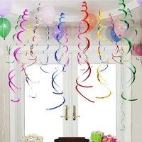 Décorations pour anniversaire, mariage, Noël, Saint-Valentin et le Festival du Printemps - Guirlandes murales en PVC en spirale pour enfants, 6 par paquet
