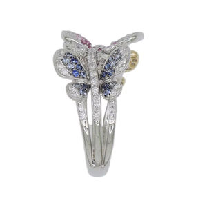 Anillo de Diamantes Naturales de Diseño Único en Oro Blanco de 18K de Alta Calidad, Semi-incrustado, Joyería Fina, Anillo de Compromiso para Mujer - Product Image 1