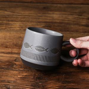 Taza de café de cerámica rústica Vintage estilo japonés de gran capacidad microondas lavavajillas <span class=keywords><strong>seguro</strong></span> uso en fiestas marca de <span class=keywords><strong>ama</strong></span> de llaves de porcelana - Product Image 4