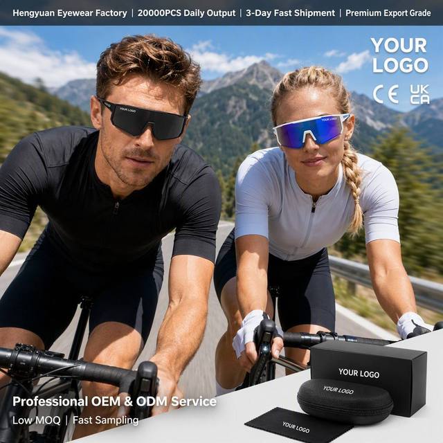 Factory Direct Cycling Glasses Polarized Wraparound Shield One Piece Lens UV400 Sports Sunglasses Men Women Custom Fast Ship CE