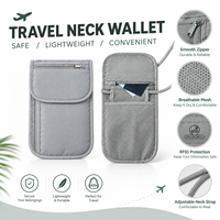 Portefeuille de voyage léger avec blocage RFID, porte-passeport, pochette de cou, avec emplacements pour cartes, pour hommes et femmes
