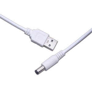 Copper 1m 5.5x2.1 <b>Dc</b> <b>Power</b> <b>Cable</b> Usb A Male Charging Devices White Pvc - Product Image 3