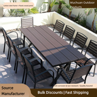 Tables et chaises de patio modernes, durables et imperméables avec structure en acier au carbone pour la cour, le jardin et le parc