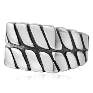 yunnique Men's Geometric <b>Titanium</b> Steel <b>Ring</b> Steel Color Wedding Jewelry Gift - Product Image 4