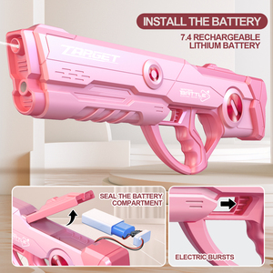 Di alta qualità in plastica rosa pistola elettrica per schizzi d'acqua a prova di perdite reali dall'aspetto di grandi dimensioni adulti colorati sia uomini che donne CPC - Product Image 4