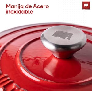 <span class=keywords><strong>Cocotte</strong></span> <span class=keywords><strong>en</strong></span> <span class=keywords><strong>fonte</strong></span> émaillée ULTRACHEF - Utilisation sur cuisinière et four - 24 <span class=keywords><strong>cm</strong></span> - Capacité 38 L - Rouge - Product Image 3