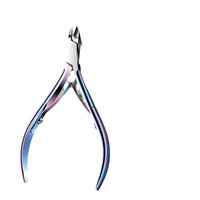 Pince à cuticules en acier inoxydable avec embout biseauté et rainure pour ongles, pince à ongles de beauté, vente en gros