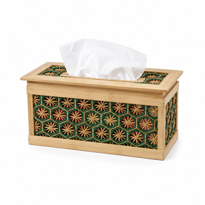 Boîte de rangement en bambou tissé à la main avec couvercle, conteneur décoratif en bambou naturel pour l'organisation de la maison et la décoration rustique - Product Image 1