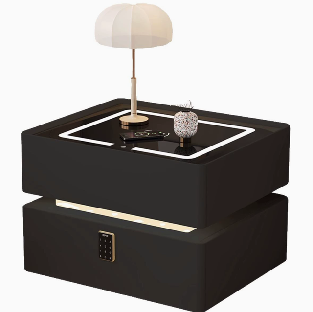 Modern Floating Design Smart Nightstand Eco-Friendly Durable Multifunctional Bedside Table Wireless Charging for Apartment Hotel