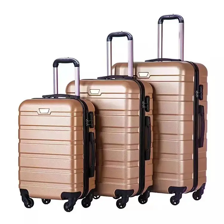 Mala de mão moda bagagem conjuntos 4 peças fábrica 4 rodas mala abs casca dura trole sacos de viagem valise para mulher