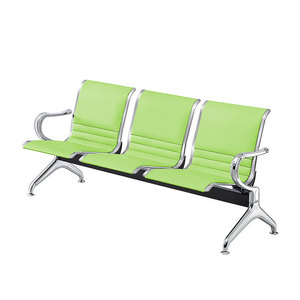 Sillas en fila Yijiahao con revestimiento electrochapado, asientos de cuero completo con reposabrazos para áreas de espera, uso comercial - Product Image 2