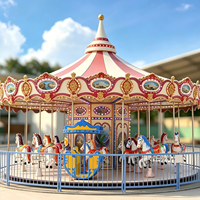 Fournisseur chinois de chevaux de carrousel de luxe en fibre de verre de grande taille pour enfants, manèges de parc d'attractions, manège de fête foraine