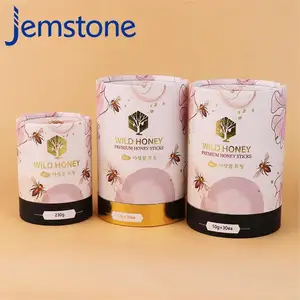 Hot Sales Customized Printed round Paperboard Tube for Honey Sticks Tea Candle Packaging Made from Recycled Materials