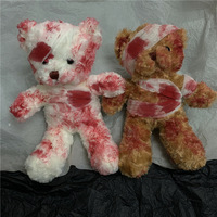 Ours en peluche blessé de 30 cm, style gothique sombre, festival, effrayant, sanglant, jouet en peluche pour Halloween