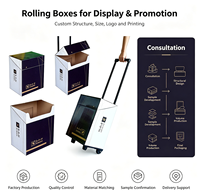 Valise à roulettes pliable portable en carton recyclé gaufré, la plus vendue, avec logo personnalisé imprimé, idéale pour les expositions