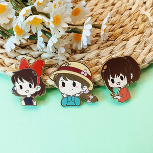 中国制造商批发定制徽章动漫电影卡通金属徽章可爱女孩硬珐琅胸针 - Product Image 2