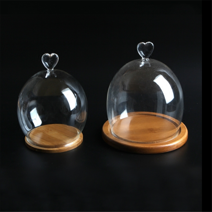 Стеклянная колокольчик на заказ, прозрачная декоративная крышка для дисплея из боросиликатного стекла