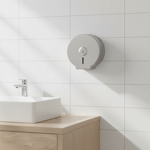 Porte-rouleau de papier toilette commercial jumbo mural en acier inoxydable avec serrure pour hôtel, restaurant, bureau - Product Image 4
