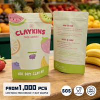 Op maat gedrukte matte food grade stand-up pouch met ritssluiting en transparant venster voor snoepjes, jelly beans, chips en suiker verpakkingen