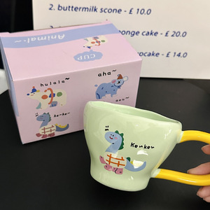 Tazza in Ceramica Stile Coreano con Animali Cartoon, Manico a Orecchie Grandi, per Caffè, Latte e Porridge, Regalo per la Colazione - Product Image 2