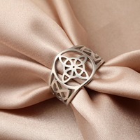 Bague en acier inoxydable avec nœud de sorcière pour femmes et hommes, bagues de doigt, sorcellerie, Wicca, Triquetra, nœud celtique, amulette de protection, bijoux