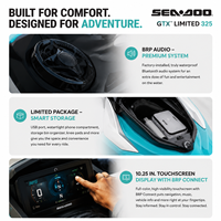 2025 BRP Sea-Doo GTX 325 avec moteur Rotax 1630 ACE-325 suralimenté, jet ski 325 ch pour sports nautiques