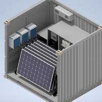 Conteneur extérieur pliable 20HQ avec panneau solaire 80 kW et système de batterie photovoltaïque 260 kWh, avec prix réels