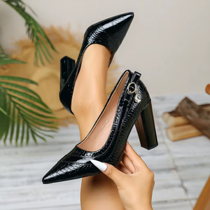 Women <strong>Block</strong> <strong>Heel</strong> <strong>Court</strong> <strong>Shoes</strong> Pointed-Toe Rhinestone Flower European Fashion Women Daily <strong>Heels</strong> - Product Image 4