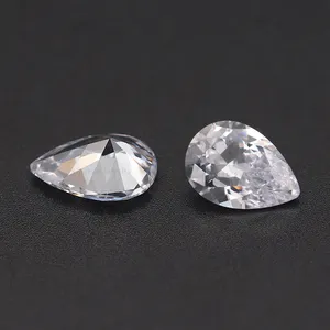 Factory Price White Loose Synthetic Gemstones Pear Cut Cubic Zirconia CZ Stones