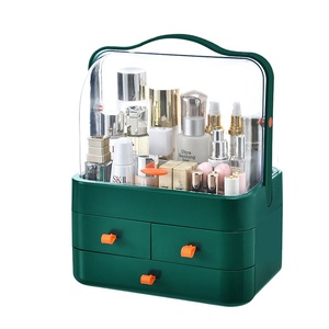 Hot Sale Makeup Organizer Dustproof Plastic Cosmetics Storage Box Organizer Makeup Storage Box With Handle