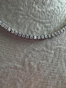 สร้อยคอเทนนิสเงิน สร้อยคอเงินสไตล์มินิมอลประดับเพชร สร้อยคอเงินสำหรับใส่ทุกวัน สร้อยคอเงิน - Product Image 3