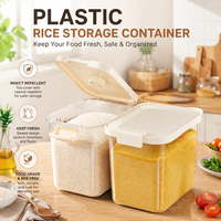 Contenedor de Almacenamiento de Arroz de Plástico de 20 Libras, Hermético, a Prueba de Insectos y Humedad, para Uso Doméstico, para Granos y Harina