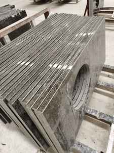 Encimera de granito barata de alta calidad, encimera de cocina, encimeras de tocador de piedra de granito de cáñamo Verde Negro - Product Image 6