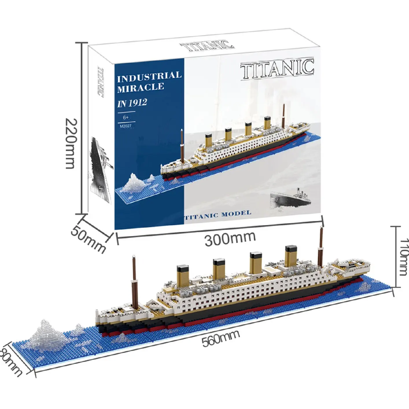 Explotando Iceberg Titanic bloques de construcción construir juguete gigante niño y niña beneficio inteligencia crucero modelo