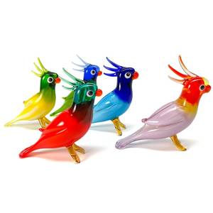 Figura de Cacatúa de Vidrio Soplado a Mano, Escultura Animal, Pieza de Arte Decorativa Hecha de Vidrio Soplado con Colores Vibrantes y Detalles Realistas - Product Image 4