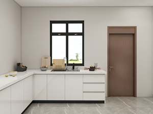 Mueble de Cocina Extraíble con Acabado en Laca Blanca y Construcción de Tablero de Melamina para Uso en Apartamentos - Product Image 2