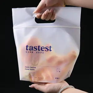 生分解性の環境にやさしいカスタム印刷ダイカットビニール袋再封可能なプラスチック透明ジッパーバッグ