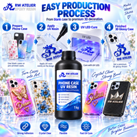 Résine UV Curable pour Coques de Téléphone en TPU PC, Adhérence Forte, Transparente comme du Cristal, Flexible, Séchage Rapide, pour Conception Personnalisée de Logos 3D