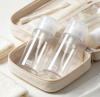 Bouteille à pompe en plastique PET transparent 100/120/150/200 ml, distributeur de recharge pour démaquillant, utilisation cosmétique et pour les ongles