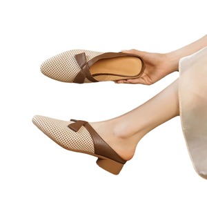<span class=keywords><strong>Creux</strong></span> grande taille respirant vêtements d'extérieur tempérament demi pantoufles pour les femmes 2025 été nouveauté rétro paresseux Sals - Product Image 5