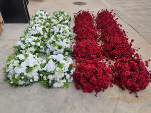Bola de Flores Artificiales de Seda Rosa para Decoración de Bodas, Centro de Mesa con Rosas Blancas y Rosadas - Product Image 6