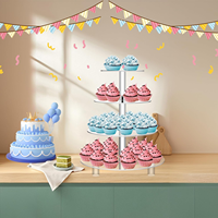 Présentoir rehausseur en acrylique moderne détachable personnalisé 3 étagères design suspendu montage facile support élégant pour cupcake dessert pour