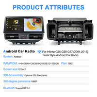 Navihua - Radio con Pantalla Android de 12.3 Pulgadas, Navegación GPS, Sistema Multimedia Carplay, Estéreo para Automóvil, Compatible con Infiniti G25 G35 G37 2004 2013