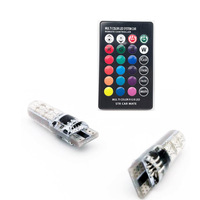 Canbus T10 RGB Light 6 SMD 194 W5W lampe d'intérieur de voiture LED colorée ampoule Flash lumières stroboscopiques télécommande sans fil