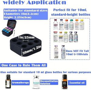 Étui de transport isotherme pour insuline, compatible avec les flacons standard U-100 de 10 ml, noir (9 compartiments) - Product Image 5