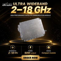 Module amplificateur RF ultra large bande Dewin 50W 2-18GHz, amplificateur de puissance à semi-conducteurs GaN SSPA, amplificateur de puissance large bande pour SATCOM et radar