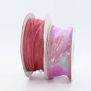 Organza Ribbon Pink Series quà tặng trang trí ruy băng cuộn
