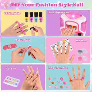 Juego de secador de uñas MILI 2 en 1 para niños con pegatina, iconos de moda, juego de manicura, regalo de fiesta, Material plástico para <span class=keywords><strong>niñas</strong></span>, Kit de esmalte de uñas - Product Image 3